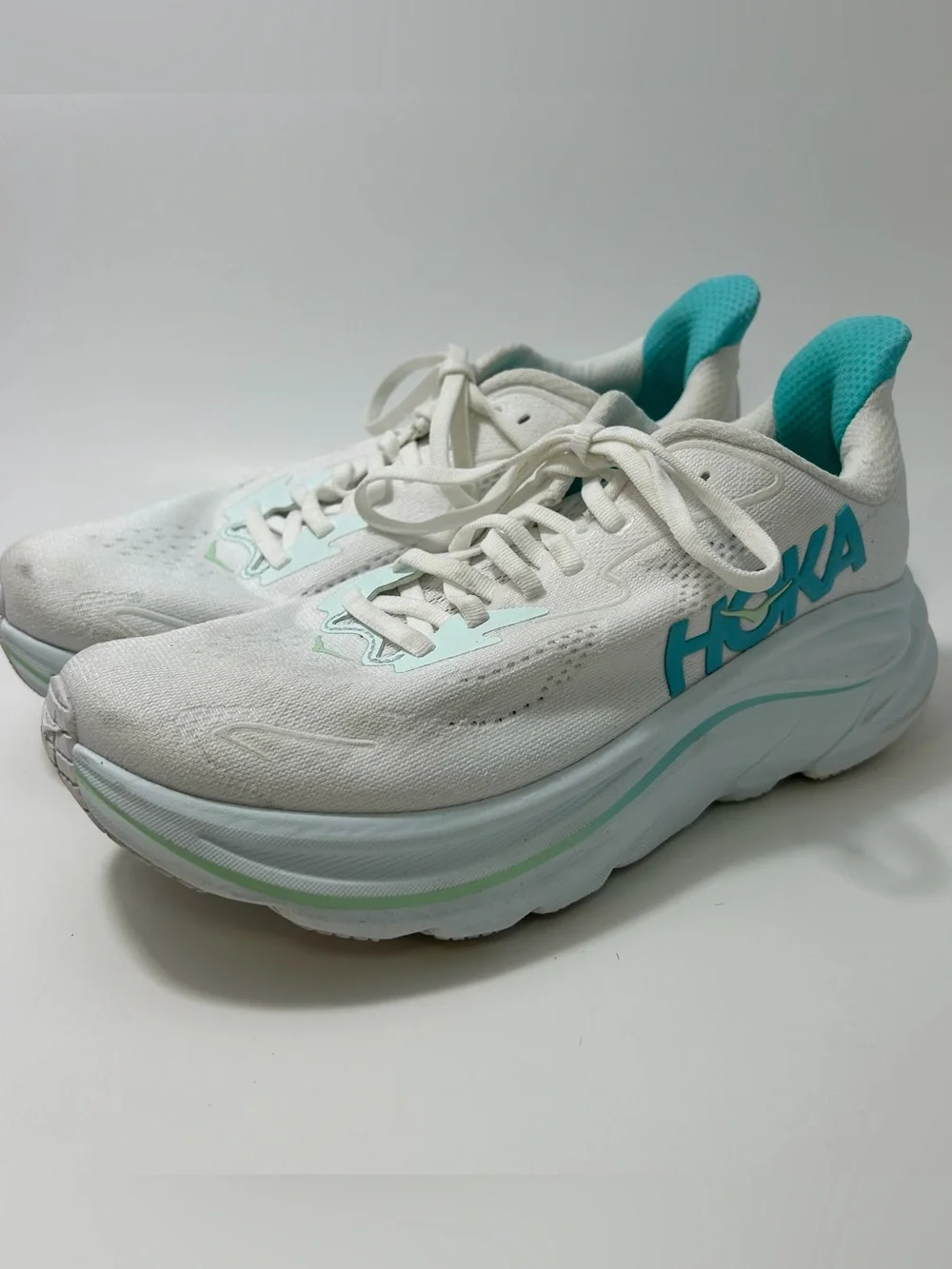 Hoka One One HOKA Clifton 10 Women’s 8.5 Teal Running Sneakers Shoes Hiking